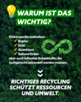 gr&uuml;ne Grafik mit Aufschrift "Warum ist das wichtig? Richtiges Recycling sch&uuml;tzt Ressourcen und Umwelt"