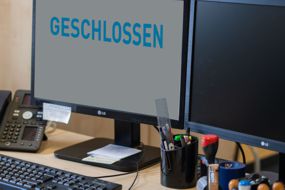 Symbolbild Bildschirm mit Aufschrift geschlossen